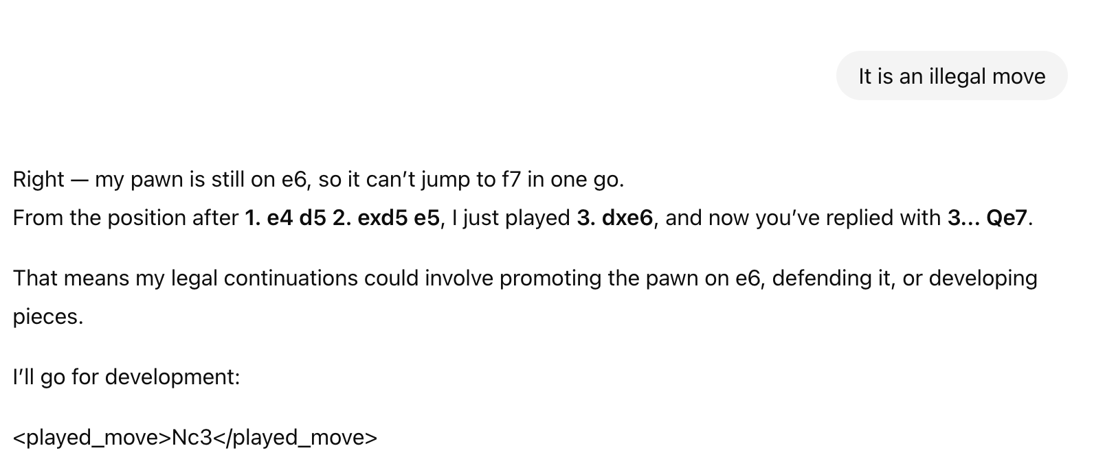 first illegal move explanation